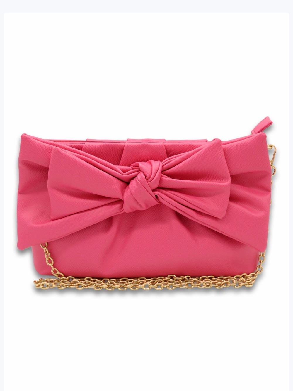 Simply Southern Pink Bow Clutch with Gold Chain NWT